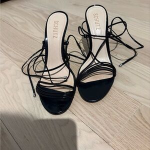 SCHUTZ Black Strappy Heels